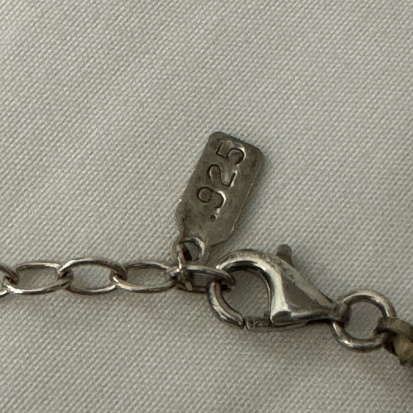 Peyote Bird .925 Sterling and Turquoise & faceted Bead layered Necklace 24” - Picture 5 of 6